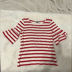 Cute red and white striped tshirt, super comfy and stylish, hardly used, small.